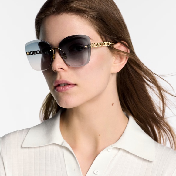 LV Jewel Round Cat Eye Sunglasses Blue main image 4